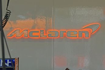 World © Octane Photographic Ltd. Formula 1 – Spanish GP - Thursday Setup. McLaren logo. Circuit de Barcelona-Catalunya, Spain. Thursday 10th May 2018.