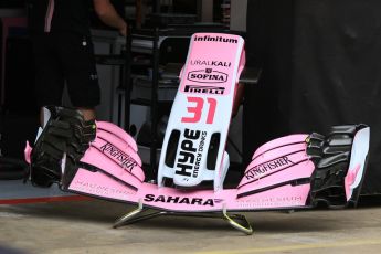 World © Octane Photographic Ltd. Formula 1 – Spanish GP - Thursday Setup. Sahara Force India VJM11 - Esteban Ocon. Circuit de Barcelona-Catalunya, Spain. Thursday 10th May 2018.
