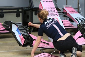 World © Octane Photographic Ltd. Formula 1 – Spanish GP - Thursday Setup. Sahara Force India VJM11. Circuit de Barcelona-Catalunya, Spain. Thursday 10th May 2018.