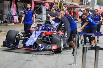 World © Octane Photographic Ltd. Formula 1 – Spanish GP - Thursday Setup. Scuderia Toro Rosso STR13 – Pierre Gasly. Circuit de Barcelona-Catalunya, Spain. Thursday 10th May 2018.