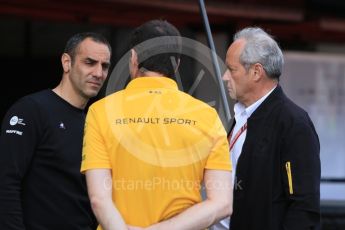World © Octane Photographic Ltd. Formula 1 - Spanish GP - Thursday Setup. Cyril Abiteboul - Managing Director of Renault Sport Racing Formula 1 Team and Jerome Stroll – President of Renault Sport Racing. Circuit de Barcelona-Catalunya, Spain. Thursday 10th May 2018.