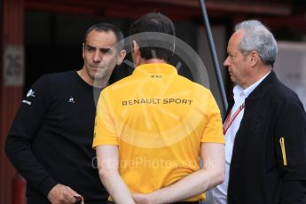 World © Octane Photographic Ltd. Formula 1 - Spanish GP - Thursday Setup. Cyril Abiteboul - Managing Director of Renault Sport Racing Formula 1 Team and Jerome Stroll – President of Renault Sport Racing. Circuit de Barcelona-Catalunya, Spain. Thursday 10th May 2018.