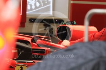 World © Octane Photographic Ltd. Formula 1 – Spanish GP - Thursday Setup. Scuderia Ferrari SF71-H new halo suspended mirrors. Circuit de Barcelona-Catalunya, Spain. Thursday 10th May 2018.