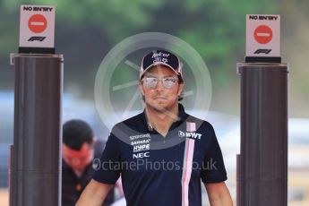 World © Octane Photographic Ltd. Formula 1 – Spanish GP - Thursday Setup. Sahara Force India VJM11 - Sergio Perez. Circuit de Barcelona-Catalunya, Spain. Thursday 10th May 2018.