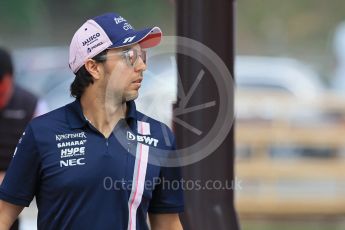 World © Octane Photographic Ltd. Formula 1 – Spanish GP - Thursday Setup. Sahara Force India VJM11 - Sergio Perez. Circuit de Barcelona-Catalunya, Spain. Thursday 10th May 2018.