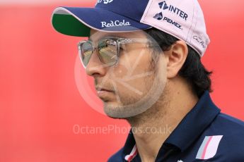 World © Octane Photographic Ltd. Formula 1 – Spanish GP - Thursday Setup. Sahara Force India VJM11 - Sergio Perez. Circuit de Barcelona-Catalunya, Spain. Thursday 10th May 2018.