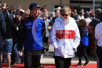 World © Octane Photographic Ltd. Formula 1 – United States GP - Drivers Parade. Scuderia Toro Rosso STR13 – Brendon Hartley and Alfa Romeo Sauber F1 Team C37 – Marcus Ericsson. Circuit of the Americas (COTA), USA. Sunday 21st October 2018.