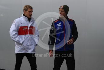 World © Octane Photographic Ltd. Formula 1 – United States GP - Paddock. Scuderia Toro Rosso STR13 – Brendon Hartley and Alfa Romeo Sauber F1 Team C37 – Marcus Ericsson. Circuit of the Americas (COTA), USA. Friday 19th October 2018.