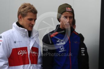 World © Octane Photographic Ltd. Formula 1 – United States GP - Paddock. Scuderia Toro Rosso STR13 – Brendon Hartley and Alfa Romeo Sauber F1 Team C37 – Marcus Ericsson. Circuit of the Americas (COTA), USA. Friday 19th October 2018.