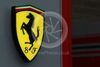 World © Octane Photographic Ltd. Formula 1 – United States GP - Paddock. Scuderia Ferrari logo. Circuit of the Americas (COTA), USA. Friday 19th October 2018.