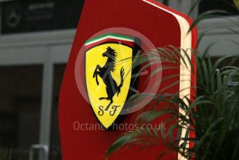 World © Octane Photographic Ltd. Formula 1 – United States GP - Paddock. Scuderia Ferrari logo. Circuit of the Americas (COTA), USA. Friday 19th October 2018.