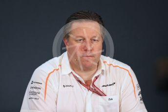 World © Octane Photographic Ltd. Formula 1 - United States GP - Friday FIA Team Press Conference. Zak Brown - Executive Director of McLaren Technology Group. Circuit of the Americas (COTA), USA. Friday 18th October 2018.