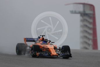 World © Octane Photographic Ltd. Formula 1 – United States GP - Practice 1. McLaren MCL33 – Fernando Alonso. Circuit of the Americas (COTA), USA. Friday 19th October 2018.