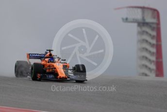World © Octane Photographic Ltd. Formula 1 – United States GP - Practice 1. McLaren MCL33 – Fernando Alonso. Circuit of the Americas (COTA), USA. Friday 19th October 2018.
