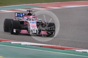 World © Octane Photographic Ltd. Formula 1 – United States GP - Practice 1. Racing Point Force India VJM11 - Sergio Perez. Circuit of the Americas (COTA), USA. Friday 19th October 2018.