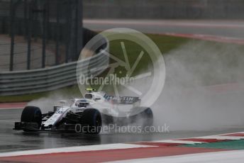 World © Octane Photographic Ltd. Formula 1 – United States GP - Practice 2. Williams Martini Racing FW41 – Sergey Sirotkin. Circuit of the Americas (COTA), USA. Friday 19th October 2018.