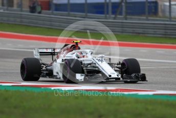 World © Octane Photographic Ltd. Formula 1 – United States GP - Qualifying. Alfa Romeo Sauber F1 Team C37 – Charles Leclerc. Circuit of the Americas (COTA), USA. Saturday 20th October 2018.