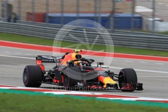 World © Octane Photographic Ltd. Formula 1 – United States GP - Qualifying. Aston Martin Red Bull Racing TAG Heuer RB14 – Max Verstappen. Circuit of the Americas (COTA), USA. Saturday 20th October 2018.