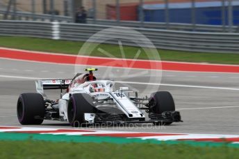 World © Octane Photographic Ltd. Formula 1 – United States GP - Qualifying. Alfa Romeo Sauber F1 Team C37 – Charles Leclerc. Circuit of the Americas (COTA), USA. Saturday 20th October 2018.