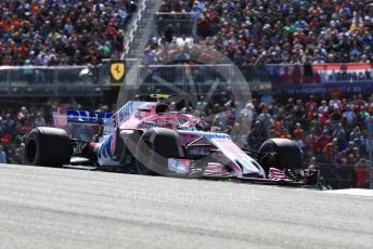 World © Octane Photographic Ltd. Formula 1 – United States GP - Race. Racing Point Force India VJM11 - Esteban Ocon. Circuit of the Americas (COTA), USA. Sunday 21st October 2018.