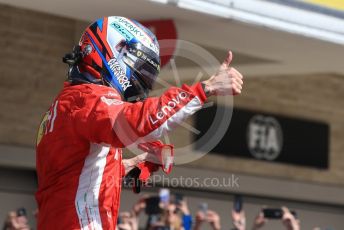 World © Octane Photographic Ltd. Formula 1 – United States GP - Podium. Scuderia Ferrari SF71-H – Kimi Raikkonen. Circuit of the Americas (COTA), USA. Sunday 21st October 2018.