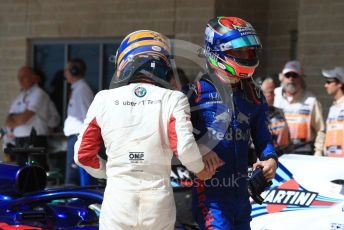 World © Octane Photographic Ltd. Formula 1 – United States GP - Race. Alfa Romeo Sauber F1 Team C37 – Marcus Ericsson and Scuderia Toro Rosso STR13 – Brendon Hartley. Circuit of the Americas (COTA), USA. Sunday 21st October 2018.