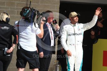 World © Octane Photographic Ltd. Formula 1 – United States GP – Race Podium. Mercedes AMG Petronas Motorsport AMG F1 W09 EQ Power+ - Lewis Hamilton. Circuit of the Americas (COTA), USA. Sunday 21st October 2018