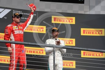 World © Octane Photographic Ltd. Formula 1 – United States GP - Podium. Scuderia Ferrari SF71-H – Kimi Raikkonen. Circuit of the Americas (COTA), USA. Sunday 21st October 2018.