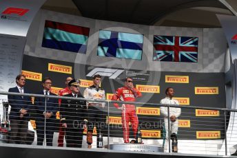 World © Octane Photographic Ltd. Formula 1 – United States GP - Podium. Scuderia Ferrari SF71-H – Kimi Raikkonen followed by Aston Martin Red Bull Racing TAG Heuer RB14 – Max Verstappen and Mercedes AMG Petronas Motorsport AMG F1 W09 EQ Power+ - Lewis Hamilton. Circuit of the Americas (COTA), USA. Sunday 21st October 2018.