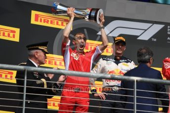 World © Octane Photographic Ltd. Formula 1 – United States GP - Podium. Scuderia Ferrari SF71-H – Kimi Raikkonen chief engineer Carlo Santi. Circuit of the Americas (COTA), USA. Sunday 21st October 2018.