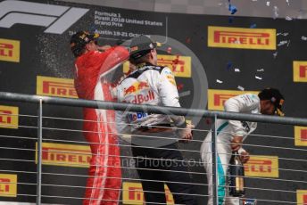 World © Octane Photographic Ltd. Formula 1 – United States GP - Race Podium. Aston Martin Red Bull Racing TAG Heuer RB14 – Max Verstappen. Circuit of the Americas (COTA), USA. Sunday 21st October 2018.