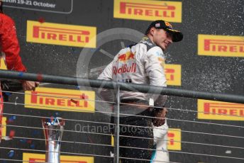 World © Octane Photographic Ltd. Formula 1 – United States GP - Race Podium. Aston Martin Red Bull Racing TAG Heuer RB14 – Max Verstappen. Circuit of the Americas (COTA), USA. Sunday 21st October 2018.