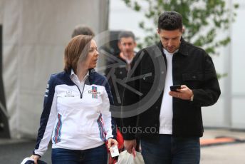 World © Octane Photographic Ltd. Formula 1 - United States GP - Paddock. Claire Williams - Deputy Team Principal of Williams Martini Racing. Circuit of the Americas (COTA), USA. Saturday 20th October 2018.