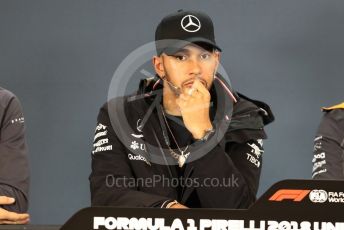 World © Octane Photographic Ltd. Formula 1 – United States GP - FIA Drivers’ Press Conference. Mercedes AMG Petronas Motorsport - Lewis Hamilton. Circuit of the Americas (COTA), USA. Thursday 18th October 2018.