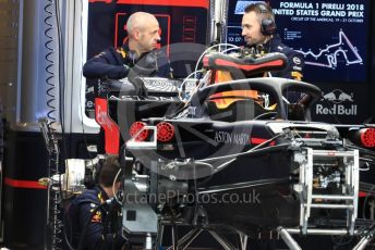 World © Octane Photographic Ltd. Formula 1 – United States GP - Pit Lane. Aston Martin Red Bull Racing TAG Heuer RB14. Circuit of the Americas (COTA), USA. Thursday 18th October 2018.