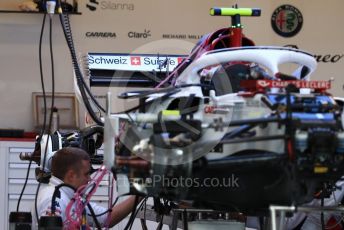 World © Octane Photographic Ltd. Formula 1 – United States GP - Pit Lane. Alfa Romeo Sauber F1 Team C37. Circuit of the Americas (COTA), USA. Thursday 18th October 2018.