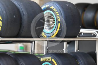 World © Octane Photographic Ltd. Formula 1 – United States GP – Pit Lane. Mercedes AMG Petronas Motorsport AMG F1 W09 EQ Power+ tyres. Circuit of the Americas (COTA), USA. Thursday 18th October 2018.