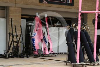 World © Octane Photographic Ltd. Formula 1 – United States GP – Pit Lane Setup. Racing Point Force India. Circuit of the Americas (COTA), USA. Wednesday 17th October 2018.