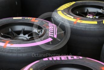 World © Octane Photographic Ltd. Formula 1 – United States GP – Pit Lane Setup. Tyres. Circuit of the Americas (COTA), USA. Wednesday 17th October 2018.
