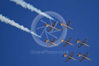 World © Octane Photographic Ltd. UAE Al Fursan (The Knights) Air Display Team – Aermacchi MB-339A. Saturday 30th November 2019, F1 Abu Dhabi GP - Yas Marina circuit, Abu Dhabi, UAE.