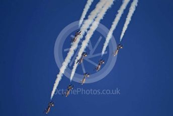 World © Octane Photographic Ltd. UAE Al Fursan (The Knights) Air Display Team – Aermacchi MB-339A. Saturday 30th November 2019, F1 Abu Dhabi GP - Yas Marina circuit, Abu Dhabi, UAE.