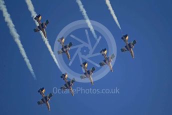 World © Octane Photographic Ltd. UAE Al Fursan (The Knights) Air Display Team – Aermacchi MB-339A. Saturday 30th November 2019, F1 Abu Dhabi GP - Yas Marina circuit, Abu Dhabi, UAE.