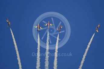 World © Octane Photographic Ltd. UAE Al Fursan (The Knights) Air Display Team – Aermacchi MB-339A. Saturday 30th November 2019, F1 Abu Dhabi GP - Yas Marina circuit, Abu Dhabi, UAE.