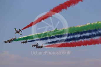 World © Octane Photographic Ltd. UAE Al Fursan (The Knights) Air Display Team – Aermacchi MB-339A. Saturday 30th November 2019, F1 Abu Dhabi GP - Yas Marina circuit, Abu Dhabi, UAE.