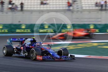 World © Octane Photographic Ltd. Formula 1 – Abu Dhabi GP - Practice 2. Scuderia Toro Rosso STR14 – Pierre Gasly and Scuderia Ferrari SF90 – Charles Leclerc. Yas Marina Circuit, Abu Dhabi, UAE. Friday 29th November 2019.