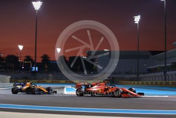 World © Octane Photographic Ltd. Formula 1 – Abu Dhabi GP - Practice 2. Scuderia Ferrari SF90 – Sebastian Vettel McLaren MCL34 – Lando Norris. Yas Marina Circuit, Abu Dhabi, UAE. Friday 29th November 2019.