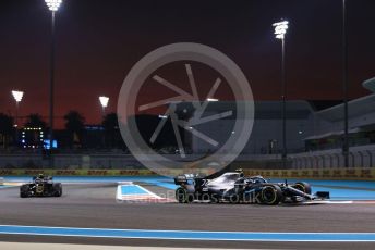 World © Octane Photographic Ltd. Formula 1 – Abu Dhabi GP - Practice 2. Mercedes AMG Petronas Motorsport AMG F1 W10 EQ Power+ - Valtteri Bottas and Haas F1 Team VF19 – Kevin Magnussen. Yas Marina Circuit, Abu Dhabi, UAE. Friday 29th November 2019.