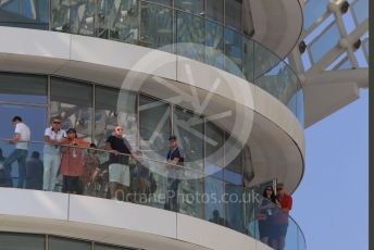 World © Octane Photographic Ltd. Formula 1 – Abu Dhabi GP - Practice 3. Spectators on a balcony of the W Hotel. Yas Marina Circuit, Abu Dhabi, UAE. Saturday 30th November 2019.