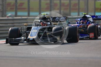 World © Octane Photographic Ltd. Formula 1 – Abu Dhabi GP - Practice 3. Haas F1 Team VF19 – Kevin Magnussen and Scuderia Toro Rosso STR14 – Pierre Gasly. Yas Marina Circuit, Abu Dhabi, UAE. Saturday 30th November 2019.