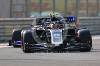 World © Octane Photographic Ltd. Formula 1 – Abu Dhabi GP - Practice 3. Haas F1 Team VF19 – Kevin Magnussen and Scuderia Toro Rosso STR14 – Pierre Gasly. Yas Marina Circuit, Abu Dhabi, UAE. Saturday 30th November 2019.